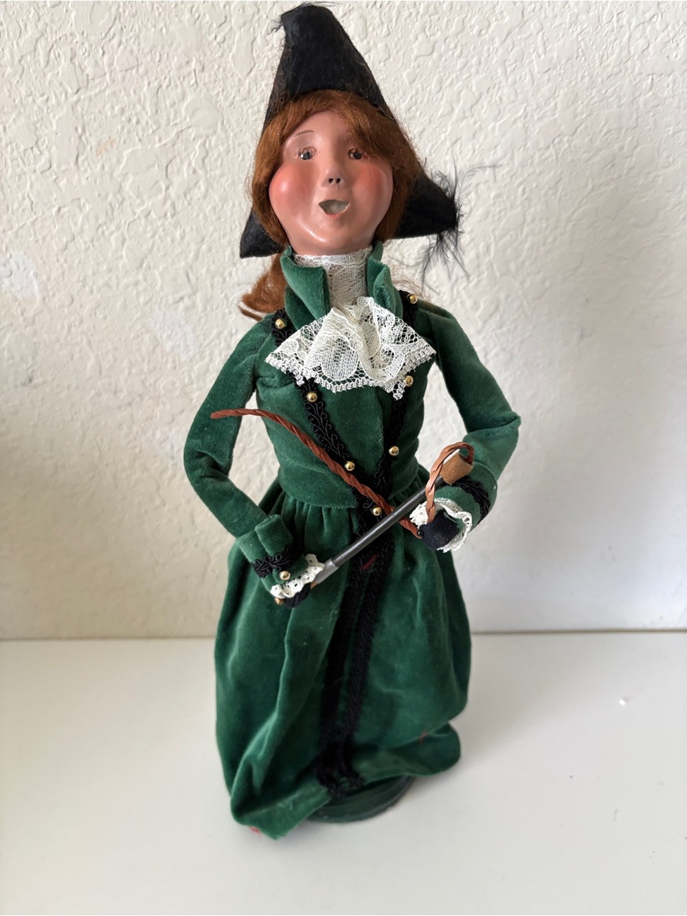 Byers Choice Williamsburg Woman Equestrian Rider With Horse Crop